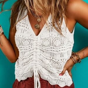NEW Jessica Simpson Crocheted Tank Top (White)